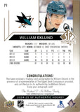 2024-25 William Eklund Upper Deck SP Authentic LIMITED AUTOGRAPH AUTO #71 San Jose Sharks