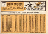 1963 Richie Ashburn Topps #135 New York Mets BV$40