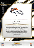 2025 Bo Nix Panini Select CLUB LEVEL WHITE SHOCK PRIZM 456/799 #211 Denver Broncos