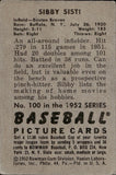 1952 Sibby Sisti Bowman #100 Boston Braves 1 BV$15