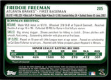 2011 Freddie Freeman Bowman GOLD BORDER ROOKIE RC #205 Atlanta Braves 11