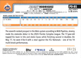 2025 Jeremy Rodriguez Topps Pro Debut ORANGE FOIL AUTOGRAPH 6/25 AUTO #PD-85 New York Mets FCL Mets