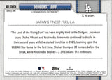 2026 Shohei Ohtani Yoshinobu Yamamoto Topps SERIES ONE OPENING DAY FOIL#265 Los Angeles Dodgers