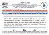 2024 Andy Pages Topps Chrome Update GREEN REFRACTOR ROOKIE 96/99 RC #USC148 Los Angeles Dodgers