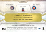 2018 Bryce Harper Mike Trout Kris Bryant Topps Triple Threads EMERALD RELIC COMBO GAME-USED MEMORABILIA 7/18 JERSEY BAT #RCC-BMK Nationals Angels Cubs *NRMT BACK CREASE*