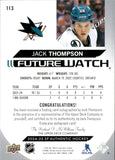 2024-25 Jack Thompson Upper Deck SP Authentic FUTURE WATCH AUTOGRAPH ROOKIE 507/599 AUTO RC #113 San Jose Sharks
