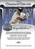 2023 Bernie Williams Leaf A Bronx Legacy MONUMENT MATERIALS BRONZE HOLO GAME-USED MEMORABILIA 36/45 JERSEY #MM-2 New York Yankees