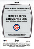 2025 Pete Crow-Armstrong Topps Tribute AUTOGRAPH 62/75 AUTO #TA-PCA Chicago Cubs