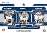 2019 Dak Prescott Ezekiel Elliott Michael Gallup Panini Plates & Patches TALENTED TRIOS 29/50 TRIPLE PATCH #TT7 Dallas Cowboys