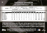 2025 Thomas Saggese Topps Chrome Black ORANGE REFRACTOR ROOKIE 16/25 RC #32 St. Louis Cardinals
