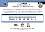2025 Cam Ward Topps Chrome ROOKIE REFRACTOR RC #314 Tennessee Titans
