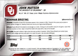 2025 John Mateer Bowman University Chrome 1ST BOWMAN SHIMMER REFRACTOR #1 Oklahoma Sooners