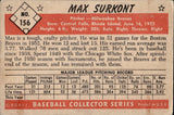 1953 Max Surkont Bowman Color #156 Milwaukee Braves BV$60