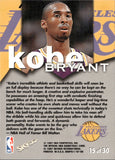 1997-98 Kobe Bryant Skybox NBA Hoops TALKIN HOOPS #15 Los Angeles Lakers 2