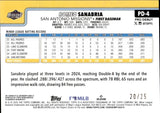 2025 Romeo Sanabria Topps Pro Debut ORANGE FOIL AUTOGRAPH 20/25 AUTO #PD-4 San Diego Padres San Antonio Missions