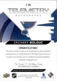 2024-25 Zachary Bolduc Upper Deck SP Authentic TELEMETRY AUTOGRAPH AUTO #T-ZB St. Louis Blues