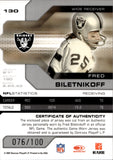 2007 Fred Biletnikoff Donruss Leaf Limited GAME-WORN JERSEY 76/100 #130 Oakland Raiders