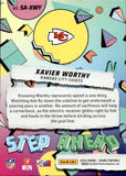 2024 Xavier Worthy Panini Score STEP AHEAD ROOKIE RC #SA-XWY Kansas City Chiefs 1