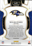 2025 Malaki Starks Panini Select CONCOURSE ZEBRA PRIZM ROOKIE RC #61 Baltimore Ravens
