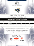 2009 James Laurinaitis Donruss Limited PHENOMS ROOKIE AUTOGRAPH 100/299 RC AUTO #177 St. Louis Rams