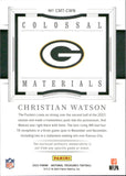 2023 Christian Watson Panini National Treasures COLOSSAL JERSEY 36/49 #CMT-CWN Green Bay Packers