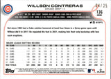 2022 Willson Contreras Topps Chrome ORANGE REFRACTOR 4/25 #136 Chicago Cubs