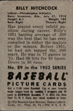 1952 Billy Hitchcock Bowman #89 Philadelphia Athletics BV$15