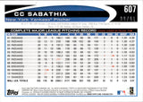 2012 CC Sabathia Topps BLACK 38/61 #607 New York Yankees