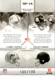 2007 Larry Csonka Willie Parker Donruss Leaf Limited MATCHING POSITIONS GAME-WORN JERSEYS 100/100 #MP-18 Miami Dolphins Pittsburgh Steelers