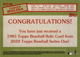 2020 Yadier Molina Topps SERIES ONE 1985 DESIGN RELIC GAME-USED MEMORABILIA JERSEY #85TR-YM St. Louis Cardinals