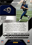 2016 Jared Goff Panini Prizm HOLO SILVER ROOKIE RC #208 Los Angeles Rams