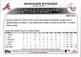 2022 Spencer Strider Topps Chrome ROOKIE AUTOGRAPH RC AUTO #RA-SS Atlanta Braves