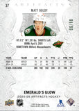 2025-26 Matt Boldy Upper Deck Artifacts EMERALD'S GLOW 6/10 #37 Minnesota Wild