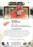 2022-23 Lucas Raymond Upper Deck Premier PREMIUM PATCH GOLD 3/10 #22 Detroit Red Wings