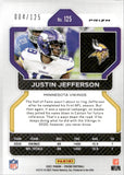 2021 Justin Jefferson Panini Prizm PURPLE PRIZM 4/125 #125 Minnesota Vikings