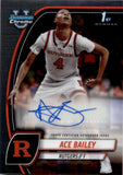 2024-25 Ace Bailey Bowman Chrome University 1ST BOWMAN AUTO AUTOGRAPH #1 Utah Jazz