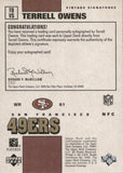 2001 Terrell Owens Upper Deck Vintage VINTAGE SIGNATURES AUTOGRAPH AUTO San Francisco 49ers