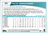 2013 Felix Hernandez Topps WEARING SUNGLASSES SP PHOTO VARIATION #34 Seattle Mariners