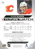 2024-25 Adam Klapka Upper Deck SP Authentic FUTURE WATCH ROOKIE AUTOGRAPH 508/599 RC AUTO #112 Calgary Flames