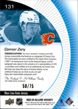 2023-24 Connor Zary Upper Deck Allure BLUE LINE AUTO JERSEY ROOKIE 58/75 AUTOGRAPH RC #131 Calgary Flames