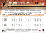 2015 Manny Machado Topps SERIES 1 WITH MIKE TROUT SP PHOTO VARIATION #136 Baltimore Orioles