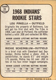 1968 Lou Piniella Riche Scheinblum Topps ROOKIE STARS #16 Cleveland Indians