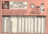 1969 Don Drysdale Topps #400 Los Angeles Dodgers BV$50