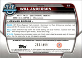 2022 Will Anderson Bowman University Chrome 1ST BOWMAN REFRACTOR AUTOGRAPH 266/499 AUTO #52 Alabama Crimson Tide