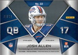 2018 Josh Allen Panini Spectra MONUMENTAL NEON BLUE PRIZM ROOKIE PATCH 75/99 RC #22 Buffalo Bills