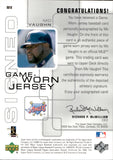 2000 Mo Vaughn Relic Upper Deck PROS & PROSPECTS AUTOGRAPH GAME-WORN JERSEY AUTO #MV Anaheim Angels