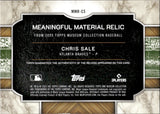 2025 Chris Sale Topps Museum Collection MEANINGFUL MATERIALS RELIC 54/99 JERSEY #MMR-CS Atlanta Braves