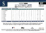 2025 Bryan Woo Topps SERIES ONE WOOD VARIATION 9/25 #327 Seattle Mariners