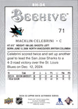 2024-25 Macklin Celebrini Upper Deck EXTENDED SERIES BEEHIVE ROOKIE RC #BH-24 San Jose Sharks