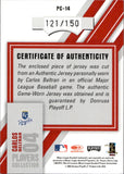 2004 Carlos Beltran Donruss Studio PLAYERS COLLECTION GAME-WORN JERSEY 121/150 #PC-14 Kansas City Royals